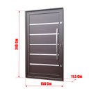Ver imagem 4 de Porta Pivotante Alumínio Lamb.Premium c/Pux.D.Elite Marrom Corten 240x150 Brimak
