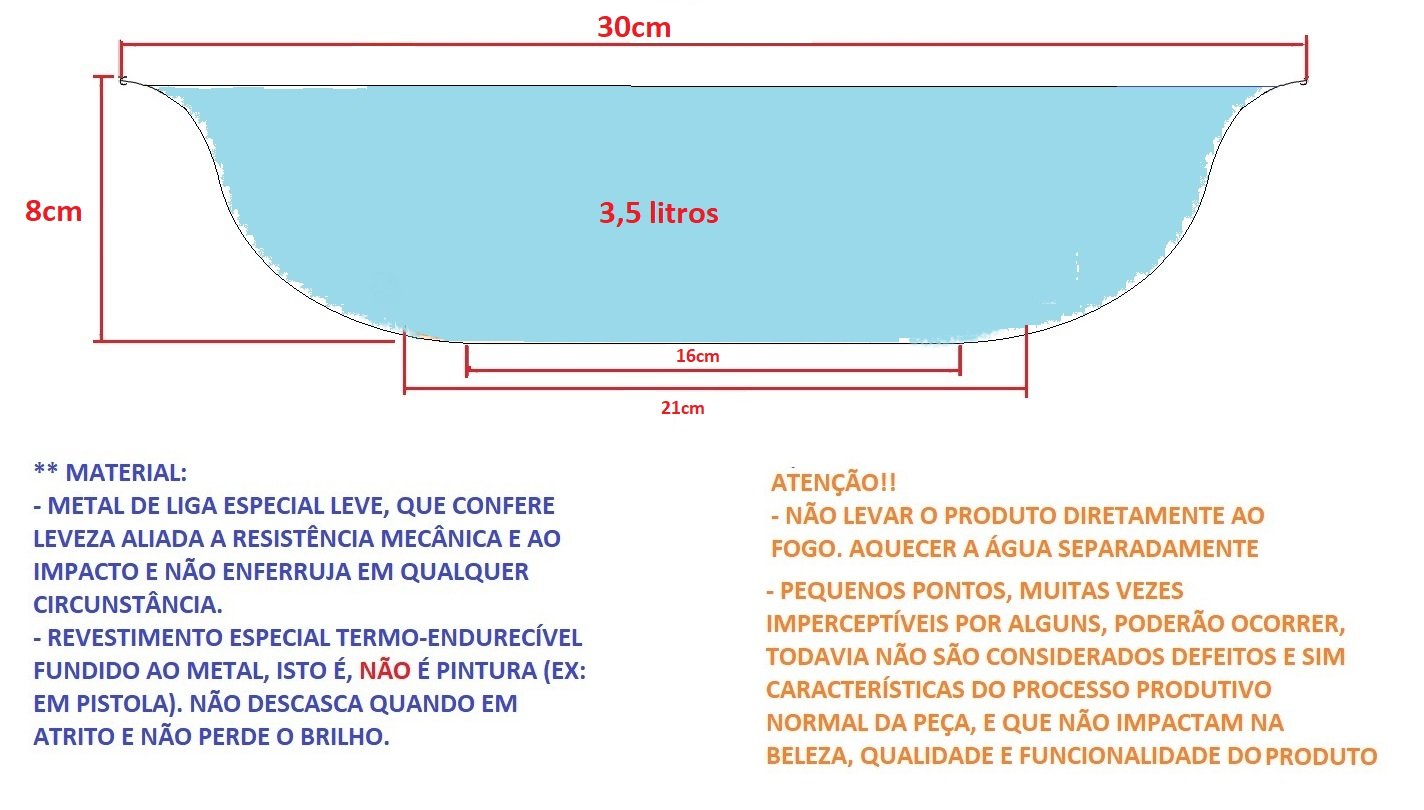 Bacia Nacional Metal Revestido de Branco Atóxica Manicure 3,5 Litros Jta N30 - 2