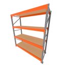 Ver imagem 1 de Mini Porta Pallet 200 Kg por Nivel Inicial com 4 Niveis Laranja com Mdf Cru