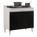 Ver imagem 1 de Balcão para Cooktop 80cm 2 Portas Flórida Branco/Preto - Lumil Móveis