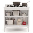 Ver imagem 3 de Balcão para Cooktop 80cm 2 Portas Flórida Branco/Preto - Lumil Móveis