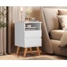 Conjunto 2 Mesa de cabeceira Retrô Pés Palito Em Madeira Maciça - Pop - Varias cores - Branco - 2