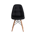 Ver imagem 2 de Conjunto Kit 4 Cadeiras Estofadas Charles Eames Botonê Preto com Base Madeira