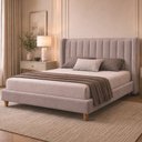 Ver imagem 1 de Cama Japonesa com Cabeceira Yeon Corea King Veludo Nobre Avelã - Sallar Home