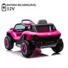 Mini Carro Elétrico 12v Volkswagen Buggy Controle Remoto Infantil Rosa Importway Bw432rs Motorizado - 4
