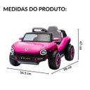 Ver imagem 2 de Mini Carro Elétrico 12v Volkswagen Buggy Controle Remoto Infantil Rosa Importway Bw432rs Motorizado
