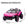 Mini Carro Elétrico 12v Volkswagen Buggy Controle Remoto Infantil Rosa Importway Bw432rs Motorizado - 2