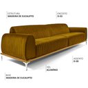 Ver imagem 2 de Sofá Molino 3 Lugares 210cm Pés Alumínio Veludo Mostarda - Nexta Casa