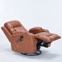 Ver mais imagens de Poltrona do Papai Sala de Estar Giratória Reclinável Manual Austin Aquecimento Massagem PU Caramelo