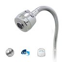 Ver imagem 2 de Torneira Misturador Cozinha Mesa Bancada Gourmet Tubo Flexível Cromado Duplo Jato Luxo