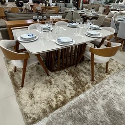 Sala de Jantar Mesa Esmeralda com 6 Cadeiras Luxxor - 2
