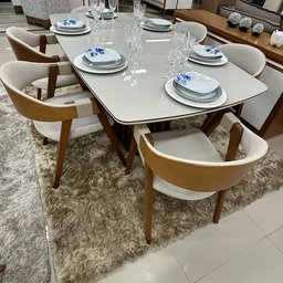 Sala de Jantar Mesa Esmeralda com 6 Cadeiras Luxxor - 3