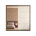 Ver imagem 2 de Guarda Roupa 2 Portas de Correr com Espelho 219 cm X 230 cm 100% MDF Cor:Nogueira e Areia