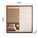 Ver imagem 7 de Guarda Roupa 2 Portas de Correr com Espelho 219 cm X 230 cm 100% MDF Cor:Nogueira e Areia