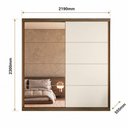 Ver imagem 3 de Guarda Roupa 2 Portas de Correr com Espelho 219 cm X 230 cm 100% MDF Cor:Nogueira e Areia
