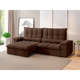 Sofá Sideral Retrátil e Reclinável com Molas no Assento 2,00m Velosuede - Netsofas  - 1
