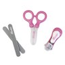 Kit Manicure Infantil Bebe Com Cortador de Unha Tesoura e Lixa A Partir do Nascimento Clingo - Rosa - 1