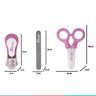Kit Manicure Infantil Bebe Com Cortador de Unha Tesoura e Lixa A Partir do Nascimento Clingo - Rosa - 4
