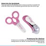 Kit Manicure Infantil Bebe Com Cortador de Unha Tesoura e Lixa A Partir do Nascimento Clingo - Rosa - 3