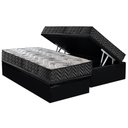 Ver imagem 1 de Conjunto Box Baú Solteiro: Colchão Espuma Paropas D45 Pasquale Wave Black + Base Crc Suede Black (
