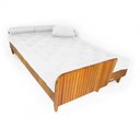 Ver mais imagens de Sofá Cama Paris Ripado Acquablock Branco Off Madeira Nobre