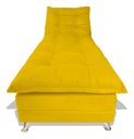 Ver imagem 3 de Sofa Cama Chaise Bicama Reclinavel Sala Lavinia Suede:Amarelo/Suede
