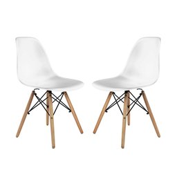 Conjunto com 2 Cadeiras Eames Prizi Lake - Branca - 1