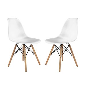 Conjunto com 2 Cadeiras Eames Prizi Lake - Branca