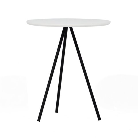 Mesa Lateral Redonda Trilegal Ø420x420x530 Preto/Branco