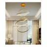 Lustre Pendente 5 Aneis Arcos 100cm Moderno Dourado Pe Direito Duplo Top Bivolt Equipe Led - 5