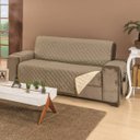 Ver imagem 1 de Protetor de Sofá Dupla Face Manu 3 Lugares King - Cáqui/Palha