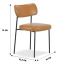 Ver imagem 3 de Kit 02 Cadeiras Sala de Jantar Lila Estofada com Encosto Couríssimo Whisky - Desk Design