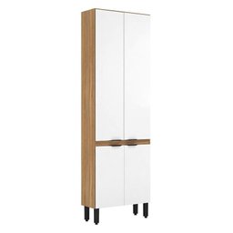 Paneleiro Duplo Firenze 4 Portas Amêndola/Branco - Demóbile - 1