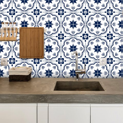 Adesivo de Azulejo Moroccan 14 Arte Destaque
