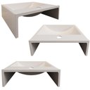 Ver imagem 3 de Cuba Pia para Banheiro Quadrada Roma Branco Brilho