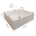 Ver imagem 4 de Cuba Pia para Banheiro Quadrada Roma Branco Brilho