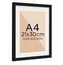 Ver imagem 1 de Moldura Quadro Tradicional com Acetato e Paspatur para Foto A4 21x30cm