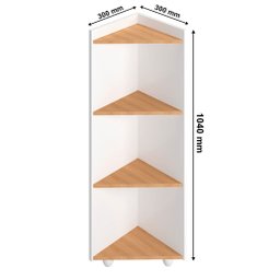 Armário Multiuso Prateleira de Canto Estante Mark Branco com Nature - Potenza - 3