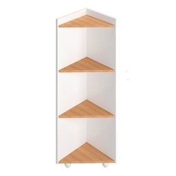 Armário Multiuso Prateleira de Canto Estante Mark Branco com Nature - Potenza - 2