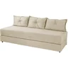 Sofá Cama Bicama 3 Lugares Casal Sofanete Suede Orthovida - Palha - 1