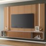 Painel para Tv 85 Pol Suspenso Ripado com Led Vivaz H01 Off White/freijó - Mpozenato - 2