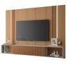 Painel para Tv 85 Pol Suspenso Ripado com Led Vivaz H01 Off White/freijó - Mpozenato - 1
