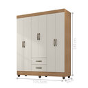 Ver imagem 4 de Guarda Roupa Domus Bella Casal 6 Portas Nature Off White