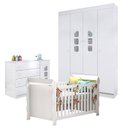 Ver imagem 1 de Quarto de Bebê Lívia com Berço Americano Lara Branco Brilho – Phoenix