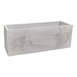 Vaso Floreira Jardineira Flat Polietileno 77x29x29cm Japi - Cimento Queimado - 1