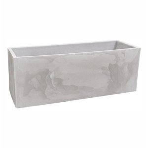 Vaso Floreira Jardineira Flat Polietileno 77x29x29cm Japi - Cimento Queimado