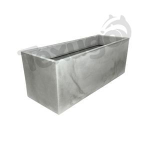 Vaso Floreira Jardineira Flat Polietileno 77x29x29cm Japi - Cimento Queimado