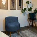 Ver imagem 2 de Jogo 5 Cadeiras Decorativa para Sala de Estar Aconchegante Tecido Veludo Moderna Aconchegante