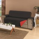 Ver imagem 3 de Protetor de Sofá Dupla Face Manu 2 e 3 Lugares King - Preto/Vermelho