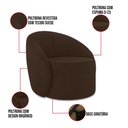 Ver imagem 4 de Sofá 3 Lugares Orgânico 180cm Morgan e Poltrona Lua Suede Marrom D03 - D’Rossi